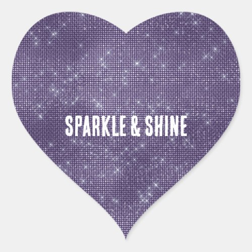 Purple Sparkle Heart Sticker