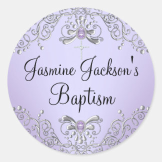 Purple Sparkle Jewel Baptism Sticker