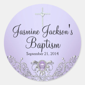 Purple Sparkle Jewel Baptism Sticker