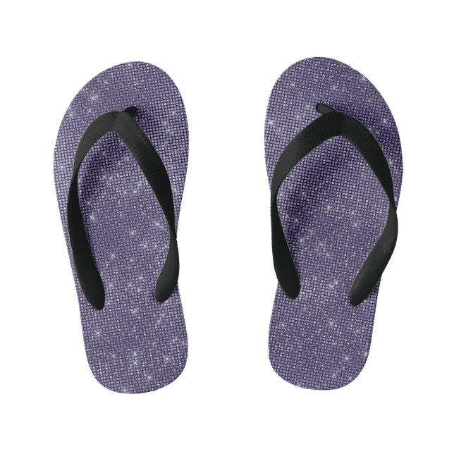 Purple Sparkle Kid's Flip Flops (Footbed)