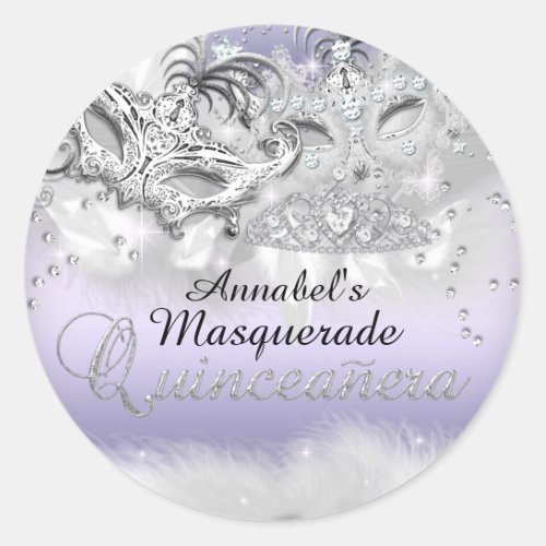 Purple Sparkle Masquerade Quinceanera Sticker