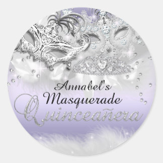 Purple Sparkle Masquerade Quinceanera Sticker