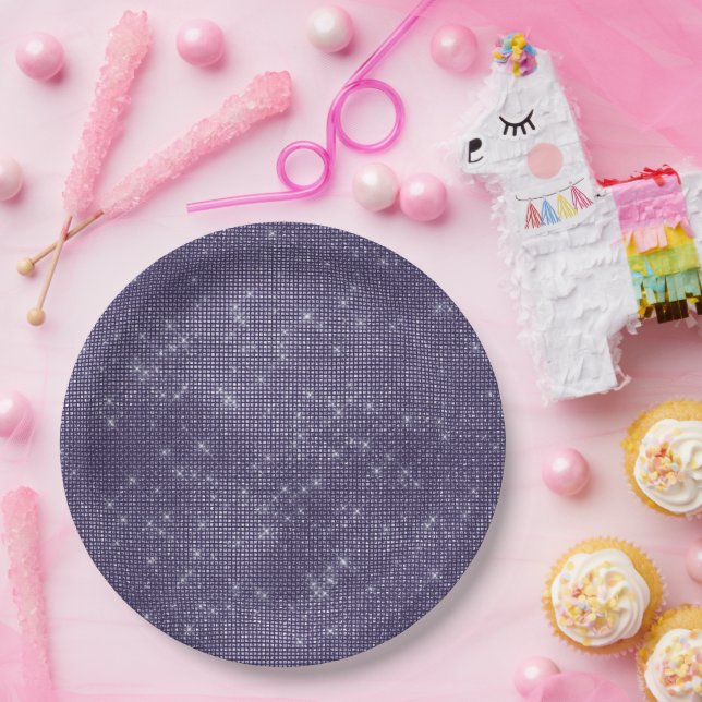 Purple Sparkle Paper Plates (Party)