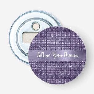 Purple Sparkle Personalized Quote Bottle Opener