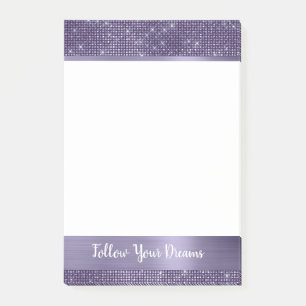 Purple Sparkle Personalized Quote Post-it Notes