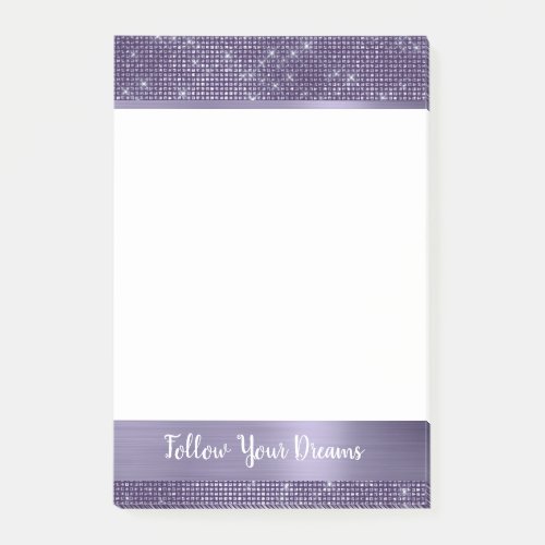 Purple Sparkle Personalized Quote Post-it Notes