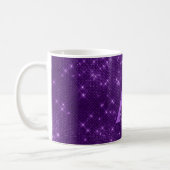 Purple Sparkle Shimmer Monogram Name & Initial Coffee Mug (Left)