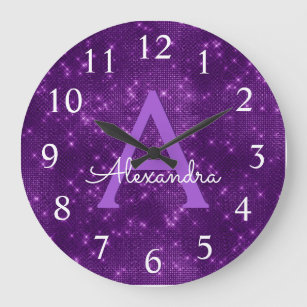 Purple Wall Clocks | Zazzle