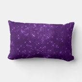 Purple Sparkle Shimmer Monogram Name & Initial Lumbar Pillow (Back)