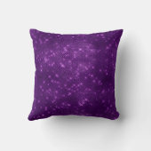 Purple Sparkle Shimmer Monogram Name & Initial Throw Pillow (Back)