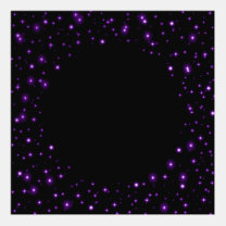Purple Sparkle Stars Black Night Sky Frame or Arch