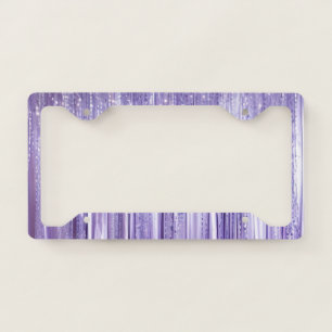 Purple Sparkle Stripes License Plate Frame