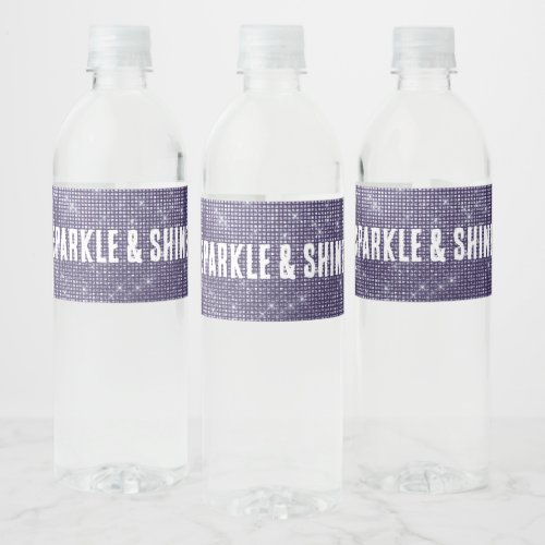 Purple Sparkle Water Bottle Label