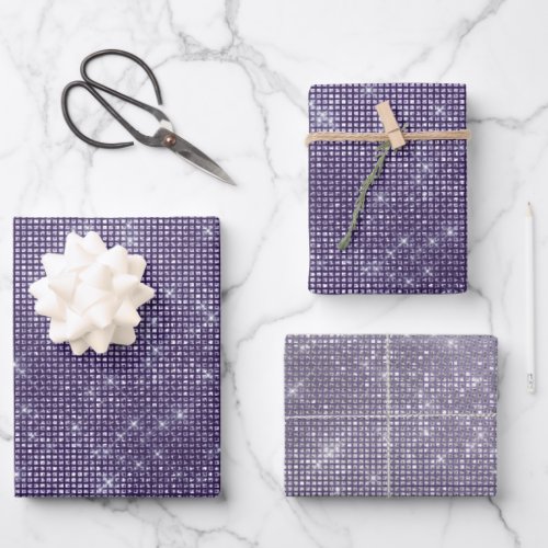 Purple Sparkle Wrapping Paper Sheets