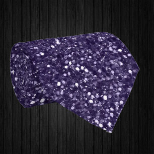 Purple Sparkles Faux Glitter Fancy Luxury  Neck Tie