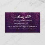 Purple Sparkles Wishing Well for Wedding Enclosure Card<br><div class="desc">An Elegant Calligraphy wedding invitation insert,  suggests monetary funds to your guests instead of gifts. The wishing well card comes with a beautiful modern background and botanical,  foliage,  and greenery style.</div>
