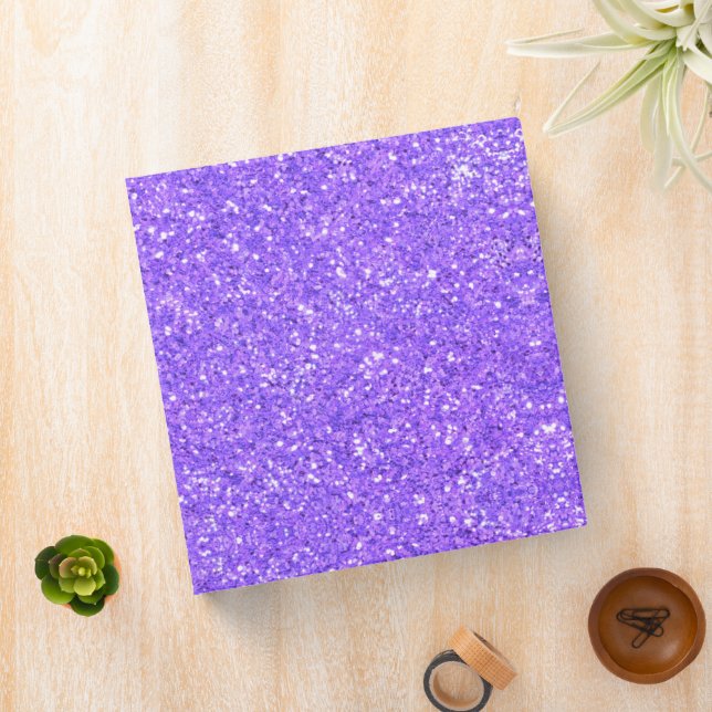 Purple sparkling glitter pattern  3 ring binder (In Situ)