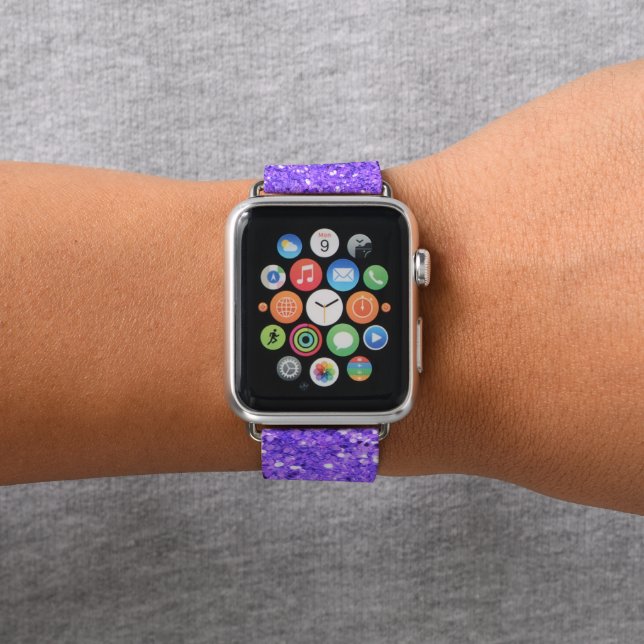 Purple sparkling glitter pattern  apple watch band (In Situ)