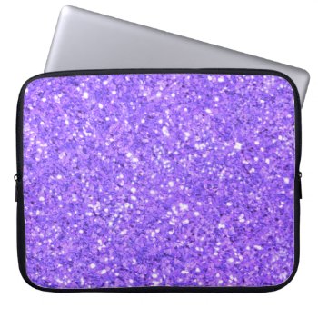 Purple Sparkling Glitter Pattern   Laptop Sleeve by Omtastic at Zazzle