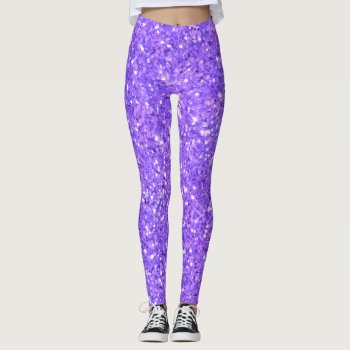 Purple Sparkling Glitter Pattern        Leggings by Omtastic at Zazzle