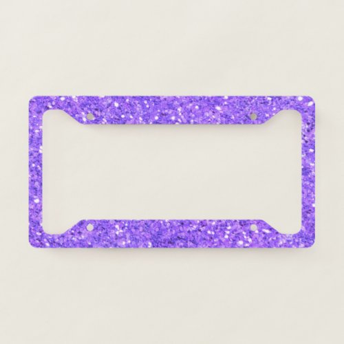 Purple sparkling glitter pattern license plate frame
