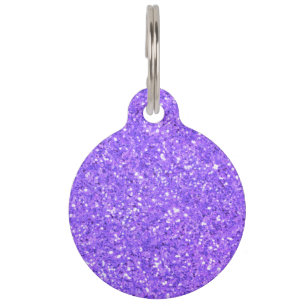 Purple sparkling glitter pattern     pet ID tag