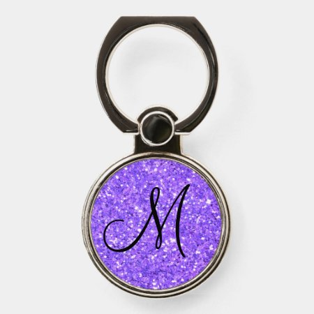 Purple Sparkling Glitter Pattern  Phone Ring Stand