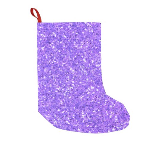 Purple sparkling glitter pattern             small christmas stocking
