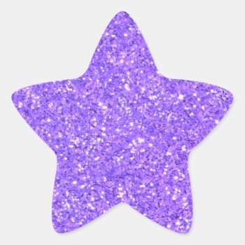 Purple  Sparkling Glitter Pattern Star Sticker by Omtastic at Zazzle