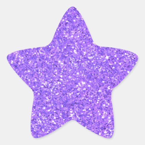 Purple  sparkling glitter pattern star sticker