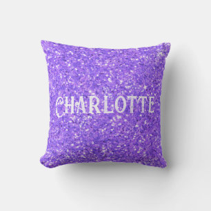 Purple sparkling glitter pattern throw pillow