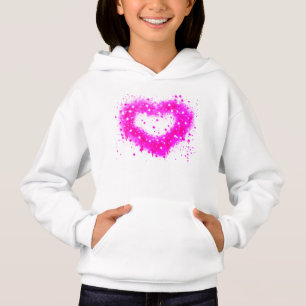 Purple sparkling graffiti heart hoodie