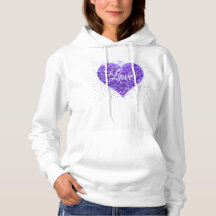 Purple sparkling heart, love glitter valentine