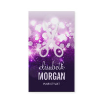Purple Sparkly and Glitter Scissors - Hair Stylist Business Card