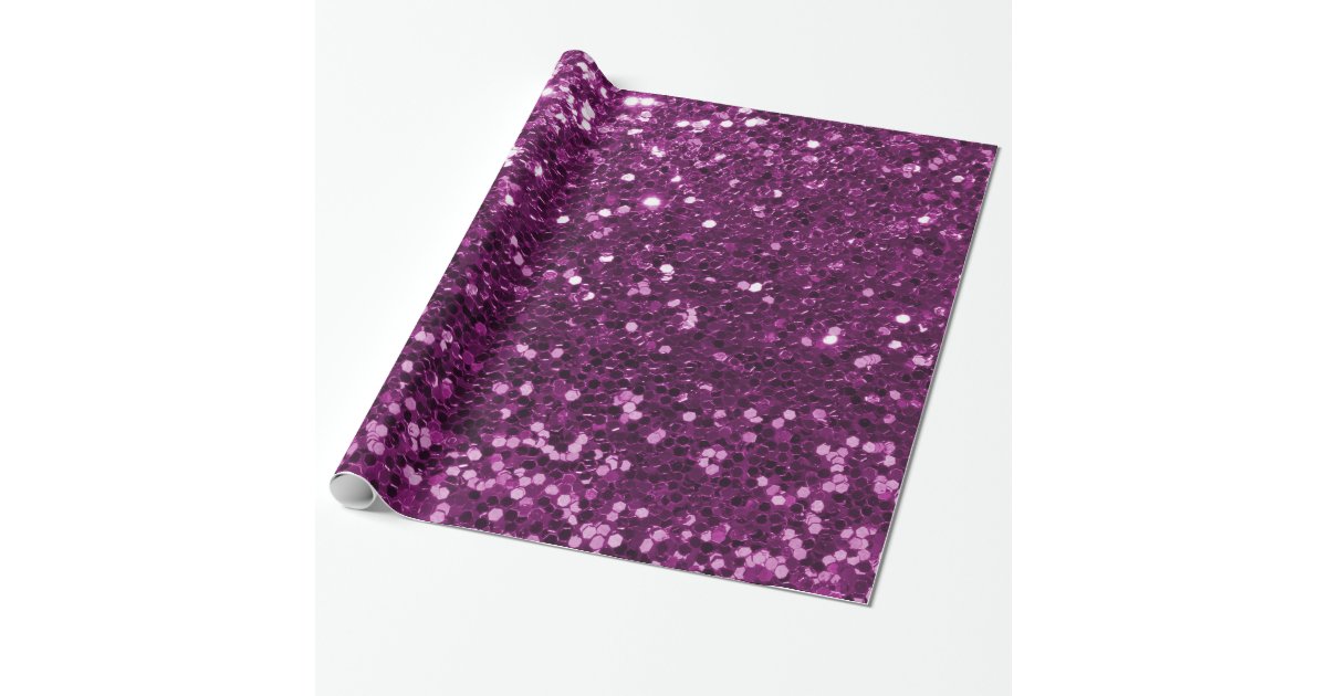 Purple Sparkly Faux Glitter Wrapping Paper Zazzle