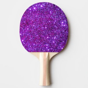 Purple Sparkly Glam Glittery Girly Table Tennis Ping-Pong Paddle