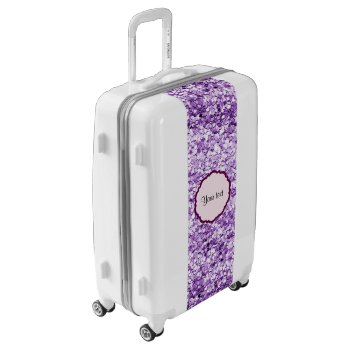 Purple Sparkly Glitter Luggage by kye_designs at Zazzle