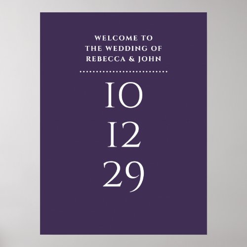 Purple Special Date Wedding Welcome Sign