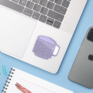 Purple Speckled Ceramic Beverage Cup Sticker