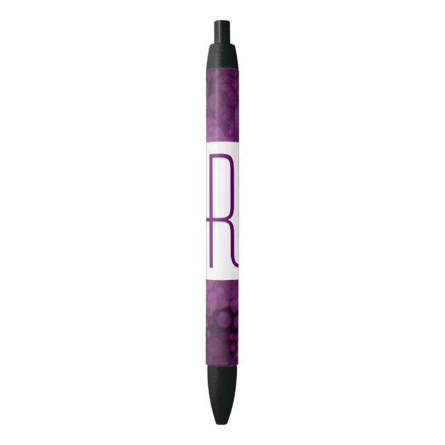 Purple Speckled Monogram Pen (Front Vertical)