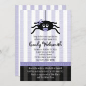 Purple Spider Halloween Baby Shower Invitations (Front/Back)