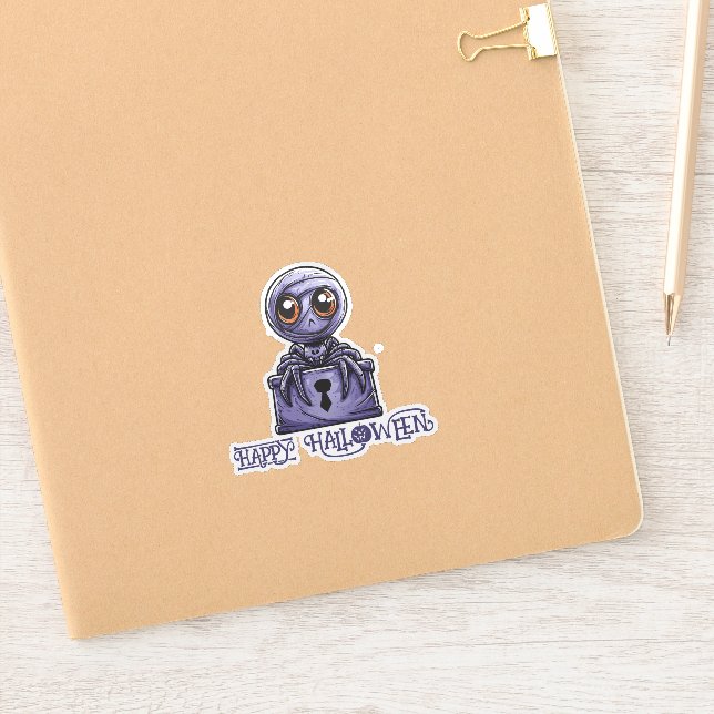 Purple Spider Tombstone Sticker (Notebook)