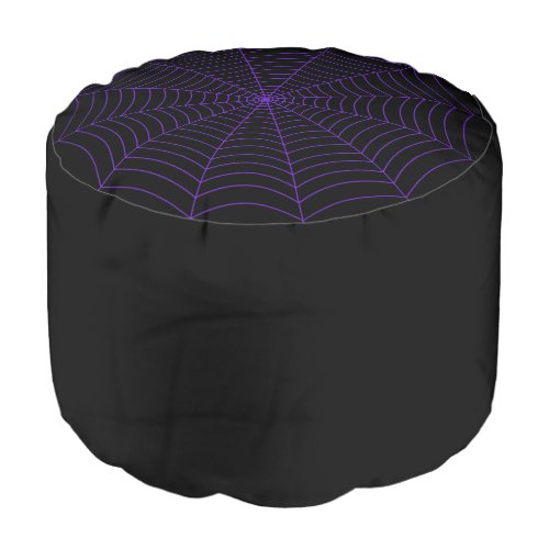 Purple spider web gothic cool Halloween black Pouf