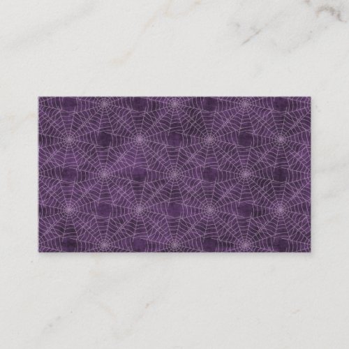 Purple Spider Webs Halloween Grunge Business Card