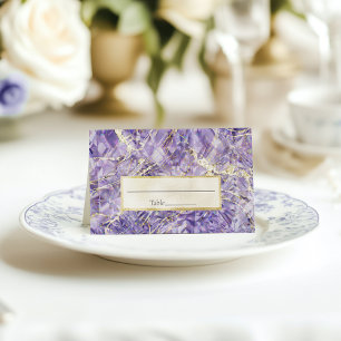 Purple Spinel Amethyst Gemstone Cut Wedding Place Card