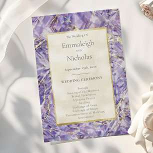 Purple Spinel Amethyst Gemstone Wedding Programs
