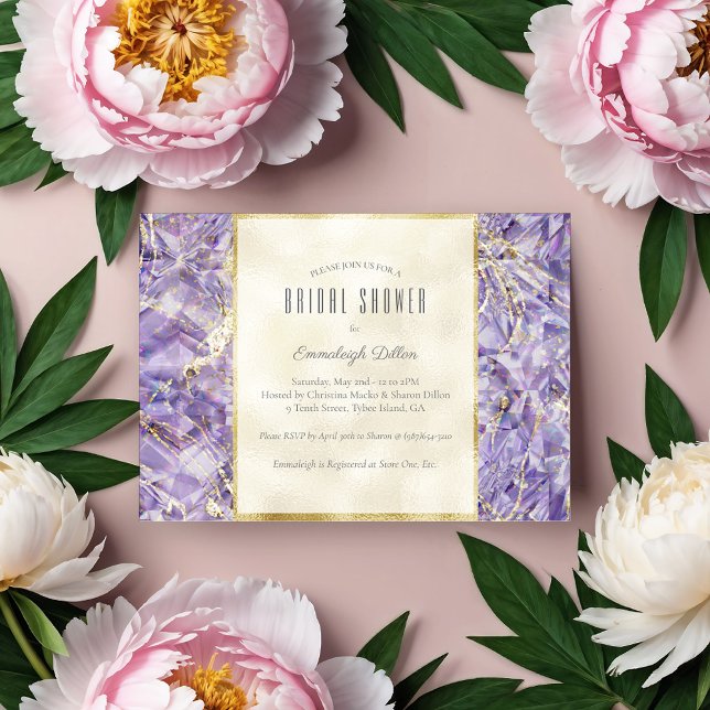 Purple Spinel Euphoria Gemstone Bridal Shower Invitation (Creator Uploaded)