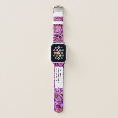 Purple Spiral  Abstract Art Medical Alert ID Apple Watch Band