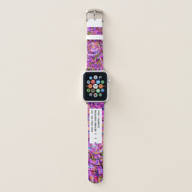 Purple Spiral | Abstract Art Medical Alert ID Apple Watch Band (Front)