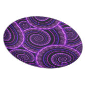 Purple Spiral Fractal Art Pattern Melamine Plate (Right Side)